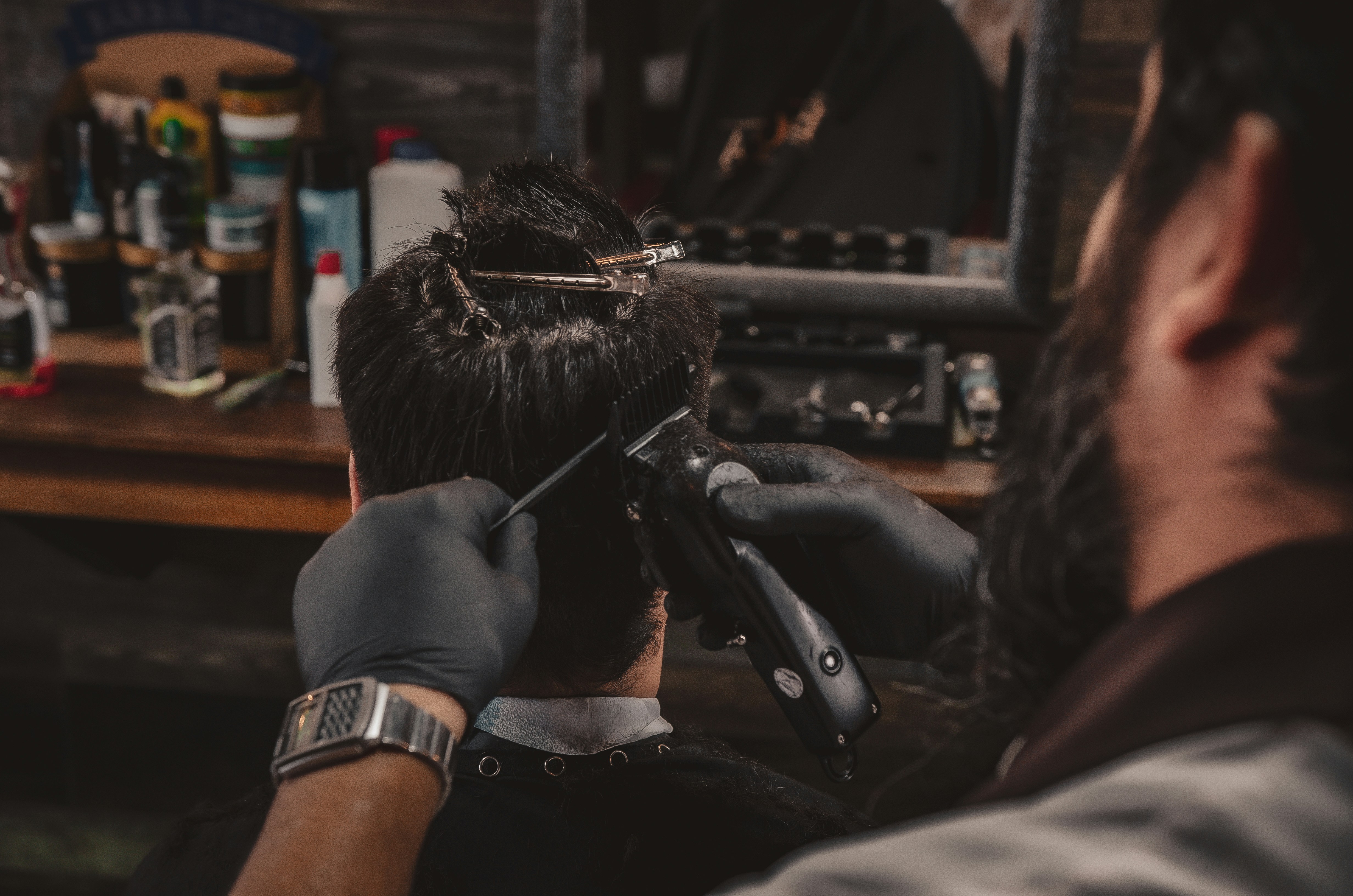 A person getting a haircut
